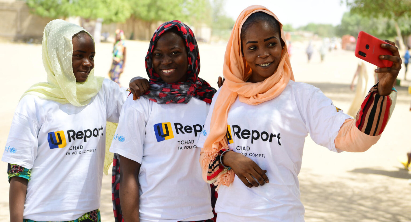 Adolescent girls attending a U-Report event in Chad