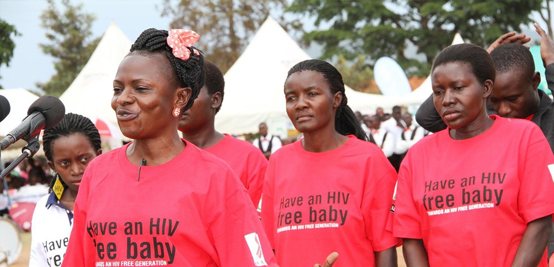 Activists and women living with HIV speak up at an EMTCT campaign